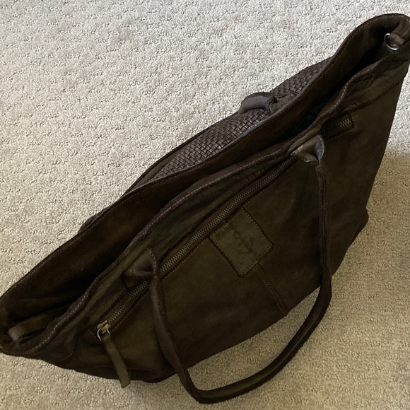 HARBOUR 2ND dark woven leather shoulder/tote bag. - Picture 6 of 14